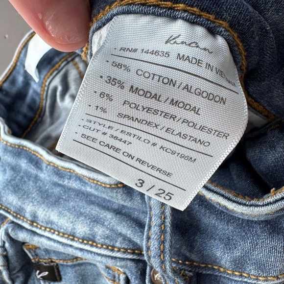 KANCAN High Rise Ankle Skinny Jeans Classic Blue Denim Jeans - Picture 6 of 7